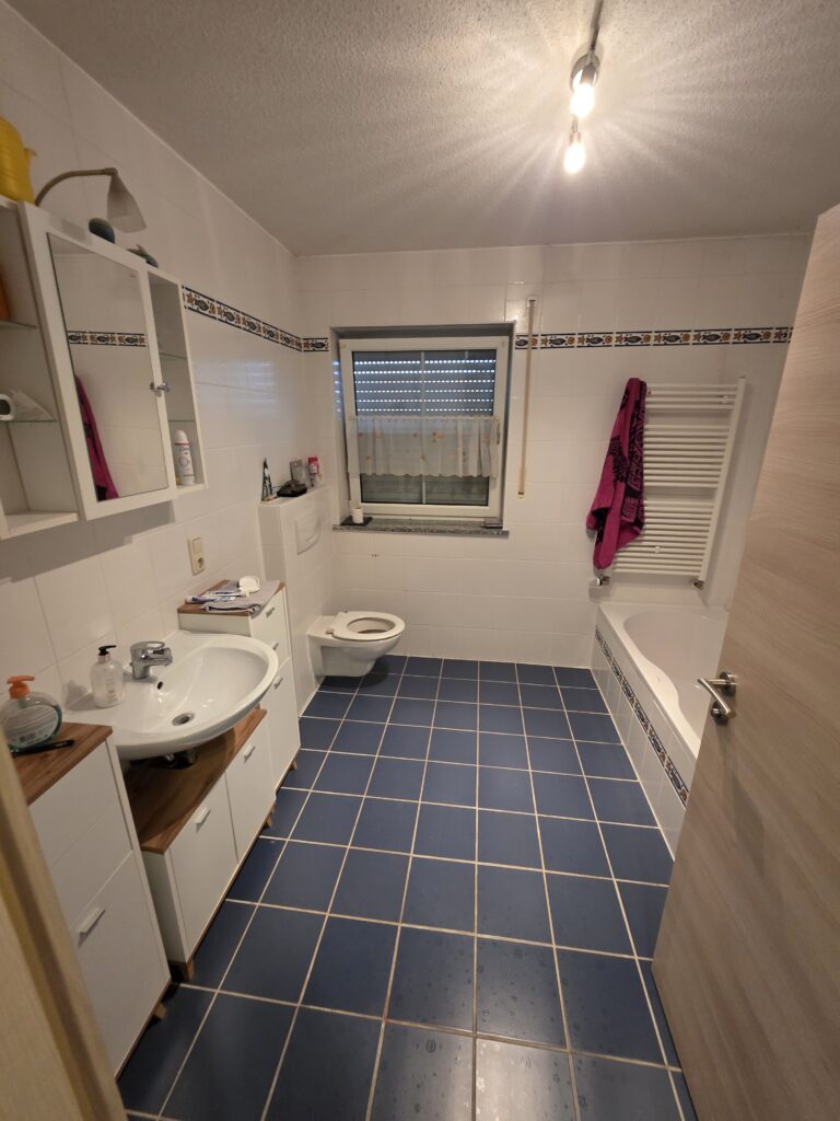 Badsanierung mit Bad und Waschbecken vorher in Regensburg
